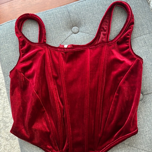 Red Velvet Crop Top - Picture 1 of 3